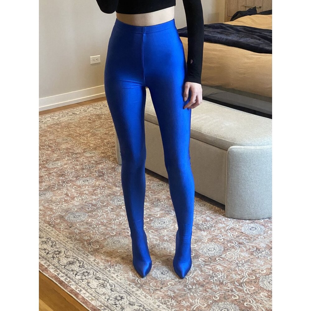 Bright Blue High Heel Leggings Size 7